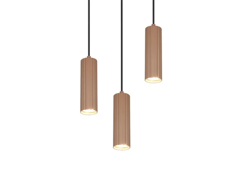 Moderne LED Cluster Pendelleuchte 3-flammig Hellgrau Coffee Ø 28cm