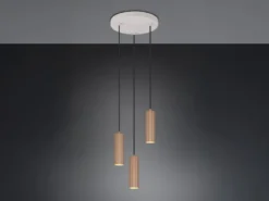 Moderne LED Cluster Pendelleuchte 3-flammig Hellgrau Coffee Ø 28cm