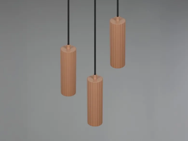 Moderne LED Cluster Pendelleuchte 3-flammig Hellgrau Coffee Ø 28cm