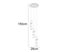 Moderne LED Cluster Pendelleuchte 3-flammig aus Metall in Weiß, Ø 28cm