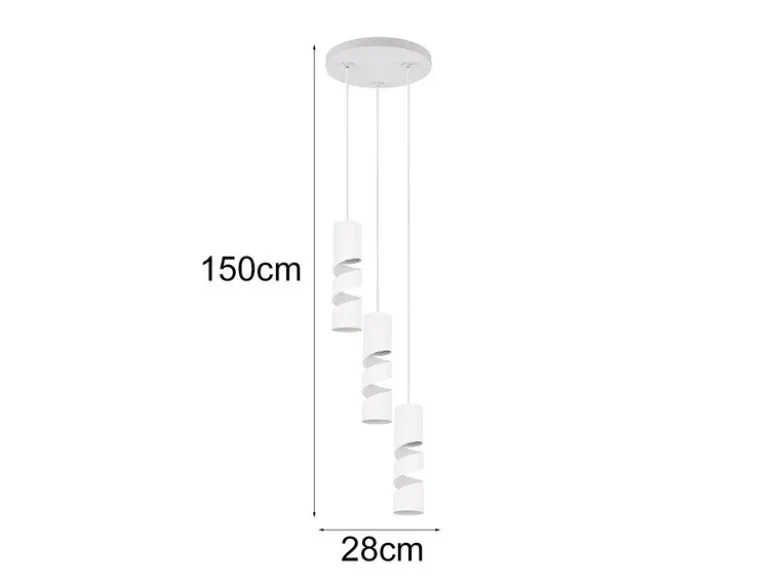 Moderne LED Cluster Pendelleuchte 3-flammig aus Metall in Weiß, Ø 28cm