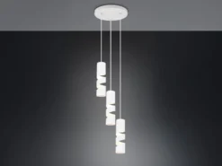 Moderne LED Cluster Pendelleuchte 3-flammig aus Metall in Weiß, Ø 28cm