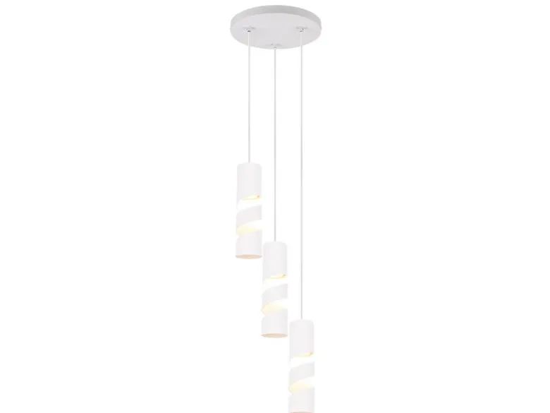 Moderne LED Cluster Pendelleuchte 3-flammig aus Metall in Weiß, Ø 28cm