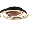 Moderne LED Deckenleuchte CAYA dimmbar über Schalter, hell Schwarz Gold Ø 50cm