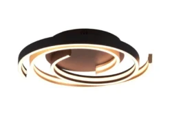 Moderne LED Deckenleuchte CAYA dimmbar über Schalter, hell Schwarz Gold Ø 50cm