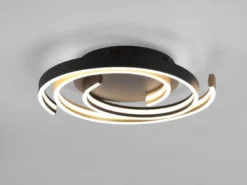 Moderne LED Deckenleuchte CAYA dimmbar über Schalter, hell Schwarz Gold Ø 50cm