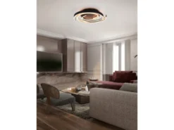 Moderne LED Deckenleuchte CAYA dimmbar über Schalter, hell Schwarz Gold Ø 50cm