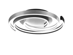 Moderne LED Deckenleuchte CAYA dimmbar über Schalter, hell Schwarz Silber Ø 50cm
