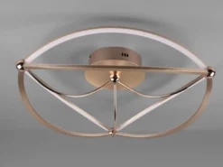 Moderne LED Deckenleuchte CHARIVARI hell & dimmbar über Schalter, Messing Ø 62cm