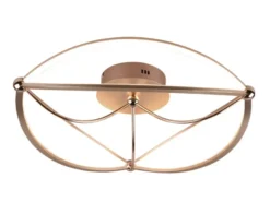 Moderne LED Deckenleuchte CHARIVARI hell & dimmbar über Schalter, Messing Ø 62cm
