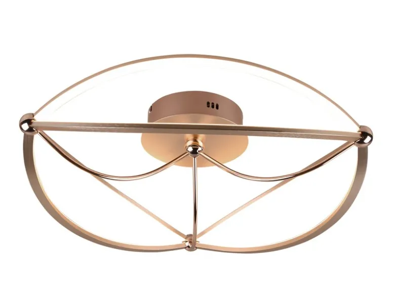 Moderne LED Deckenleuchte CHARIVARI hell & dimmbar über Schalter, Messing Ø 62cm