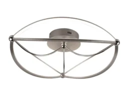 Moderne LED Deckenleuchte CHARIVARI hell & dimmbar über Schalter, Silber Ø 62cm