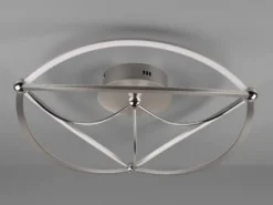 Moderne LED Deckenleuchte CHARIVARI hell & dimmbar über Schalter, Silber Ø 62cm