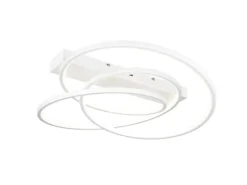 Moderne LED Deckenleuchte DARVIN dimmbar in Weiß, Breite 64cm