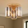 Moderne LED Deckenleuchte 3-flammig mit Rauchglas Kristall Ø 35cm