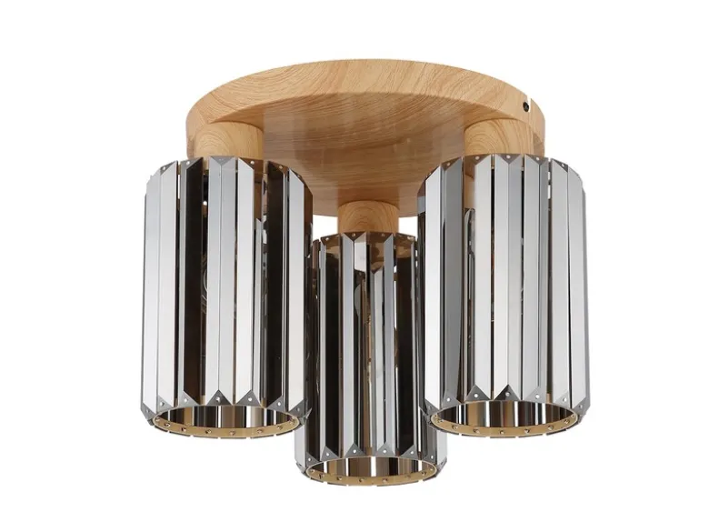 Moderne LED Deckenleuchte 3-flammig mit Rauchglas Kristall Ø 35cm