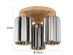 Moderne LED Deckenleuchte 3-flammig mit Rauchglas Kristall Ø 35cm