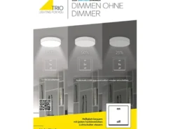 Moderne LED Deckenleuchte GIRONA Schwarz dimmbar über Lichtschalter, Ø 45cm