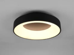 Moderne LED Deckenleuchte GIRONA Schwarz dimmbar über Lichtschalter, Ø 45cm