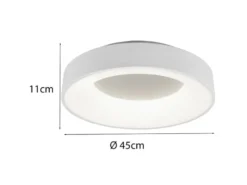 Moderne LED Deckenleuchte GIRONA Weiß dimmbar über Lichtschalter, Ø 45cm