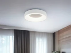 Moderne LED Deckenleuchte GIRONA Weiß dimmbar über Lichtschalter, Ø 45cm