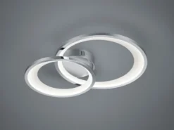 Moderne LED Deckenleuchte GRANADA dimmbar, Silber Chrom, Breite 59cm
