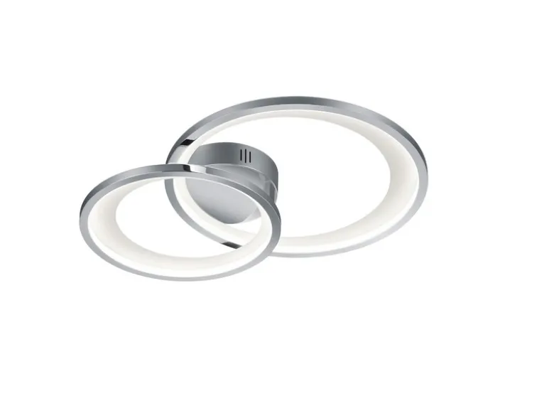 Moderne LED Deckenleuchte GRANADA dimmbar, Silber Chrom, Breite 59cm