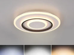 Moderne LED Deckenleuchte JORA flach & hell mit Fernbedienung dimmbar Ø 41cm