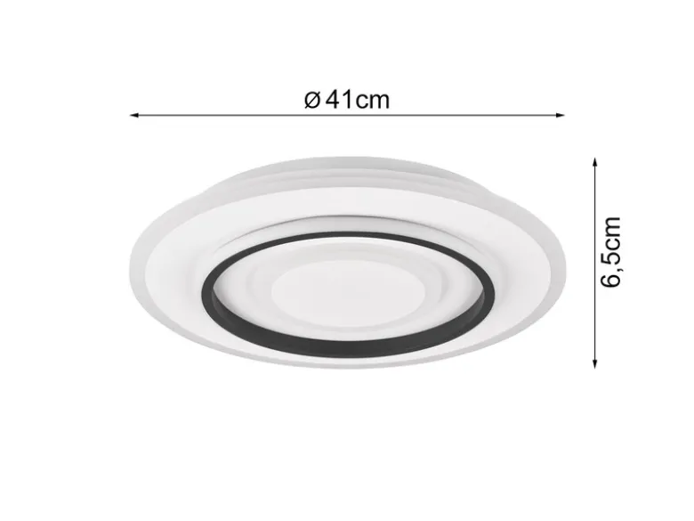 Moderne LED Deckenleuchte JORA flach & hell mit Fernbedienung dimmbar Ø 41cm
