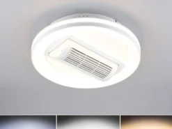Moderne LED Deckenleuchte KURULA mit Fernbedienung und Ventilator Ø 48cm