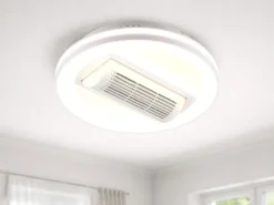 Moderne LED Deckenleuchte KURULA mit Fernbedienung und Ventilator Ø 48cm