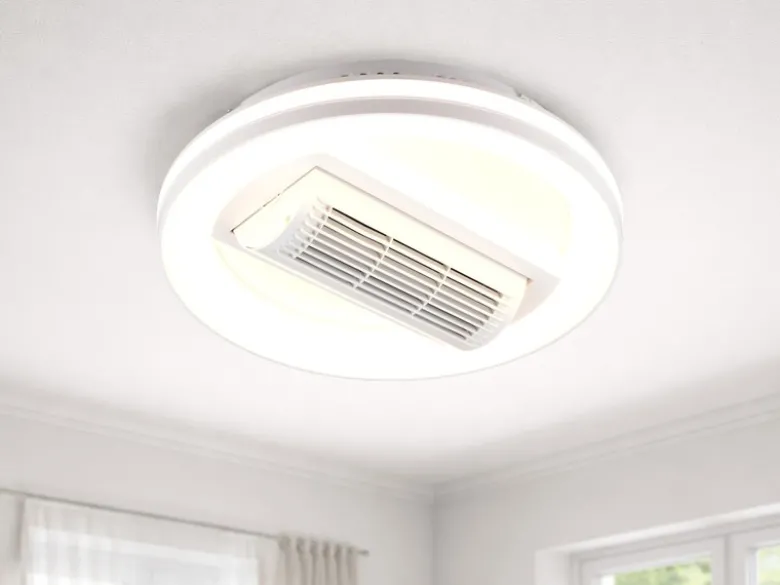 Moderne LED Deckenleuchte KURULA mit Fernbedienung und Ventilator Ø 48cm