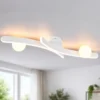 Moderne LED Deckenleuchte NAPOLI Weiß, dimmbar mit 2 Glaskugeln, Breite 70cm