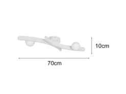 Moderne LED Deckenleuchte NAPOLI Weiß, dimmbar mit 2 Glaskugeln, Breite 70cm