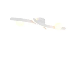 Moderne LED Deckenleuchte NAPOLI Weiß, dimmbar mit 2 Glaskugeln, Breite 70cm