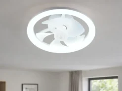 Moderne LED Deckenleuchte PAJALA mit Ventilator und Fernbedienung Ø 40cm