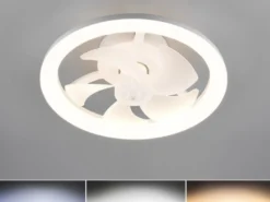 Moderne LED Deckenleuchte PAJALA mit Ventilator und Fernbedienung Ø 40cm