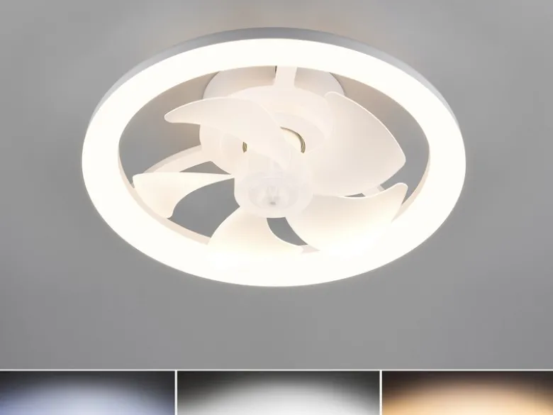 Moderne LED Deckenleuchte PAJALA mit Ventilator und Fernbedienung Ø 40cm