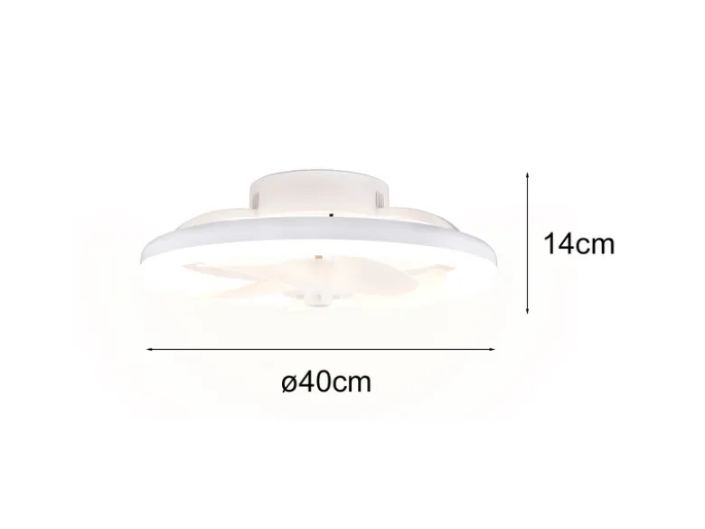 Moderne LED Deckenleuchte PAJALA mit Ventilator und Fernbedienung Ø 40cm