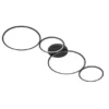 Moderne LED Deckenleuchte RONDO dimmbar & flach Ringe Schwarz, Breite 97cm