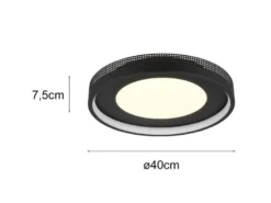 Moderne LED Deckenleuchte SOLEA getrennt schaltbar, Schwarz Ø 40cm
