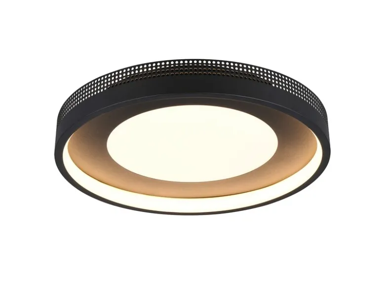 Moderne LED Deckenleuchte SOLEA getrennt schaltbar, Schwarz Ø 40cm
