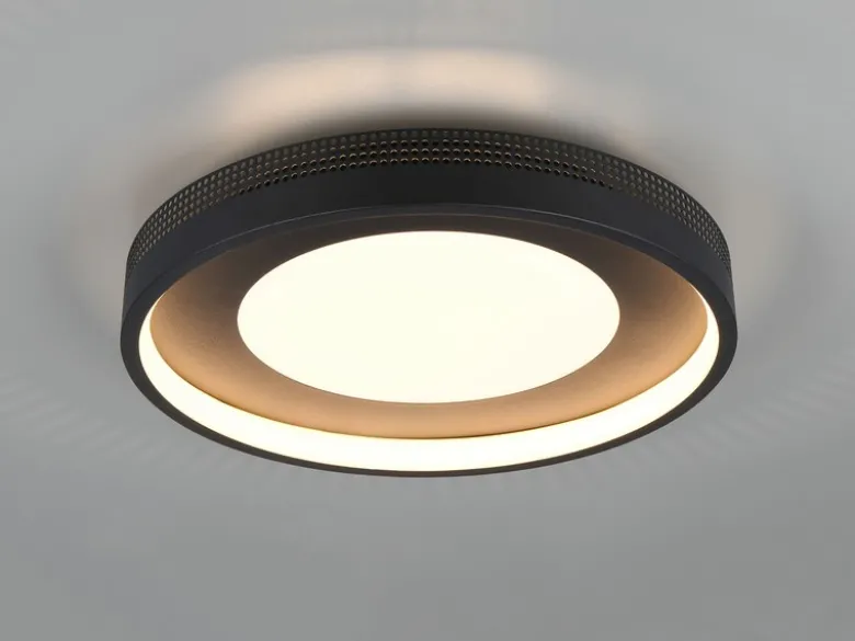 Moderne LED Deckenleuchte SOLEA getrennt schaltbar, Schwarz Ø 40cm