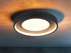 Moderne LED Deckenleuchte SOLEA getrennt schaltbar, Schwarz Ø 40cm