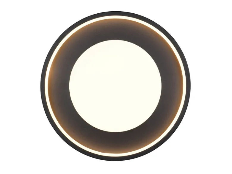 Moderne LED Deckenleuchte SOLEA getrennt schaltbar, Schwarz Ø 40cm