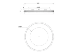 Moderne LED Deckenleuchte SOLEA getrennt schaltbar, Coffee Ø 40cm