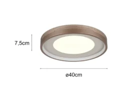 Moderne LED Deckenleuchte SOLEA getrennt schaltbar, Coffee Ø 40cm