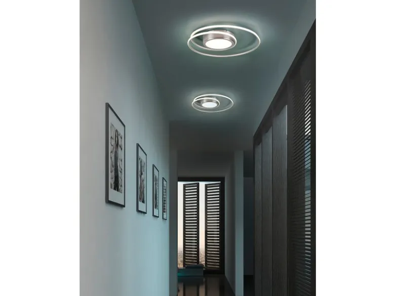 Moderne LED Deckenleuchte YAVA hell & dimmbar mit Fernbedienung, Schwarz Ø 60cm