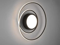 Moderne LED Deckenleuchte YAVA hell & dimmbar mit Fernbedienung, Schwarz Ø 60cm