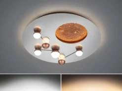 Moderne LED Deckenleuchte ZODIAC dimmbar über Schalter, 5.100 Lumen hell Ø 50cm